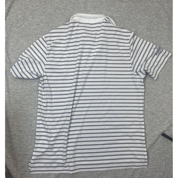 Columbia Golf Polo Shirt Men's Size XL White Gray Striped Causal Short Sleeve - Picture 5 of 7
